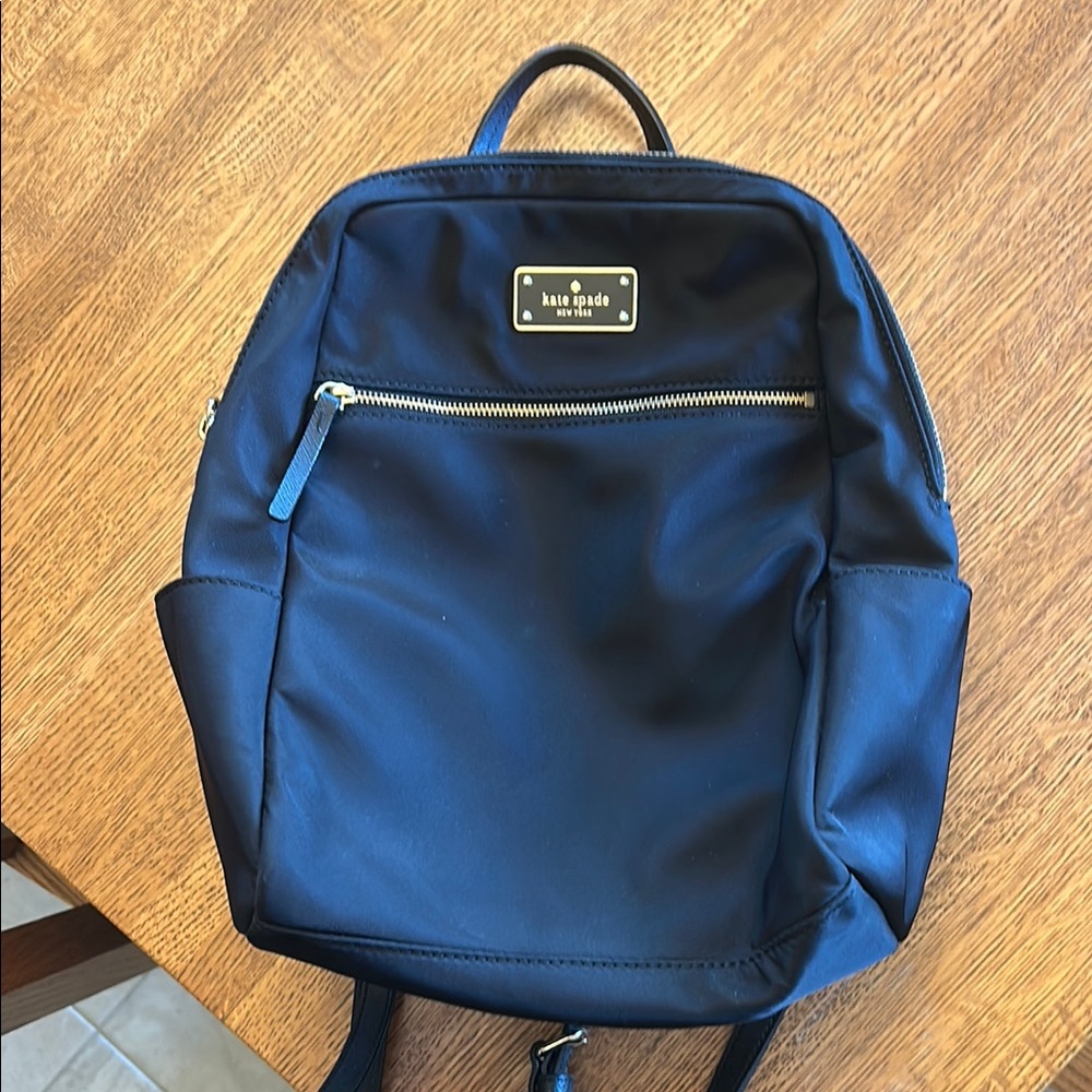 Kate Spade Black Backpack with Silver Accents